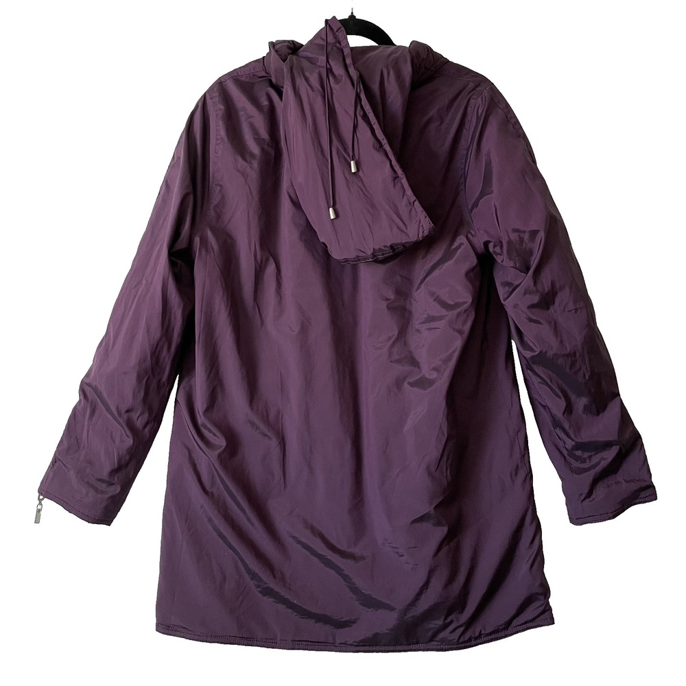 Mycra Pac One Womens Reversible Hooded Quilted Zipped‎ Wine Coat, Size S/M - Picture 10 of 12